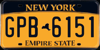 NY license plate GPB6151