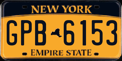 NY license plate GPB6153
