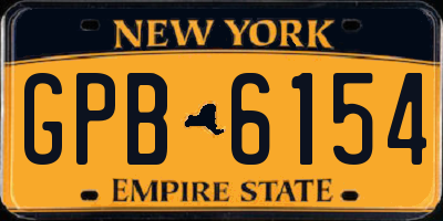 NY license plate GPB6154