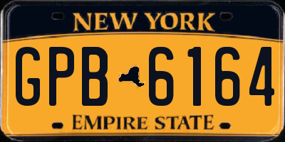 NY license plate GPB6164