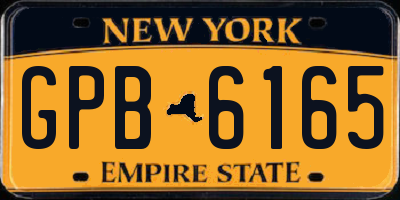NY license plate GPB6165