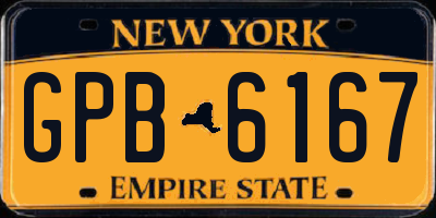 NY license plate GPB6167