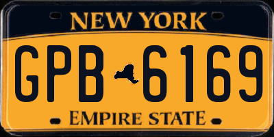 NY license plate GPB6169