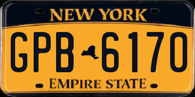 NY license plate GPB6170