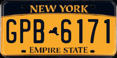 NY license plate GPB6171