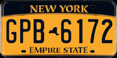 NY license plate GPB6172