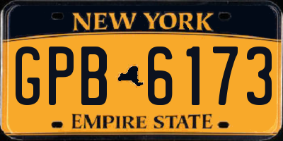 NY license plate GPB6173