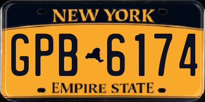 NY license plate GPB6174