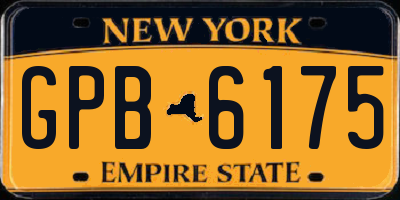 NY license plate GPB6175