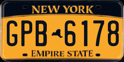 NY license plate GPB6178