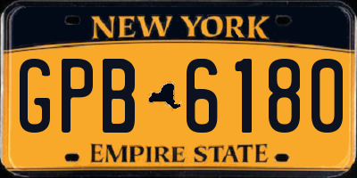 NY license plate GPB6180