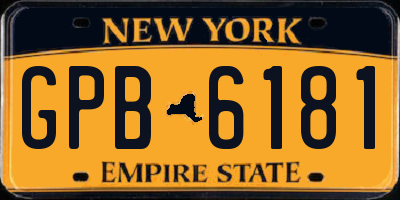 NY license plate GPB6181