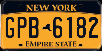 NY license plate GPB6182