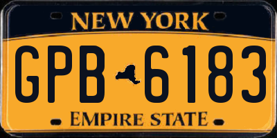 NY license plate GPB6183