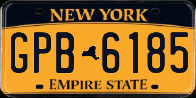 NY license plate GPB6185