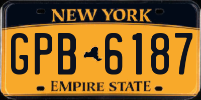 NY license plate GPB6187