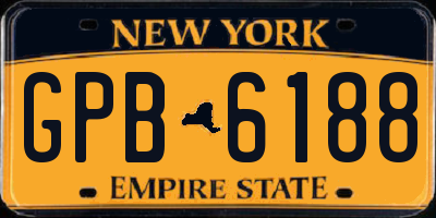 NY license plate GPB6188