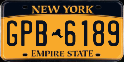 NY license plate GPB6189