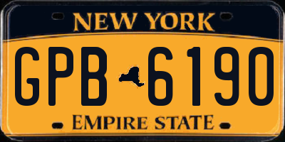 NY license plate GPB6190