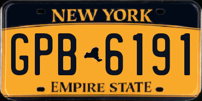 NY license plate GPB6191