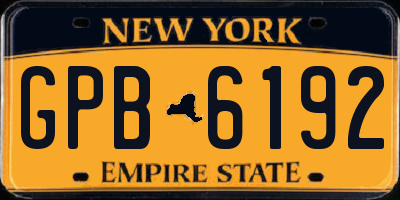 NY license plate GPB6192