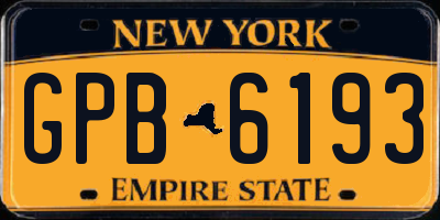 NY license plate GPB6193