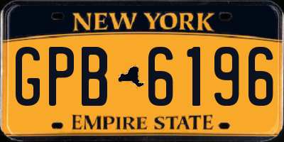 NY license plate GPB6196