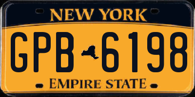 NY license plate GPB6198
