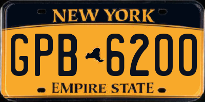 NY license plate GPB6200