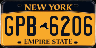 NY license plate GPB6206