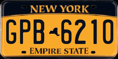 NY license plate GPB6210