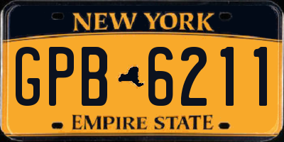 NY license plate GPB6211