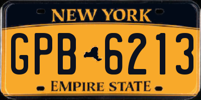 NY license plate GPB6213