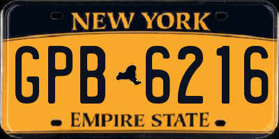 NY license plate GPB6216