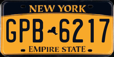 NY license plate GPB6217