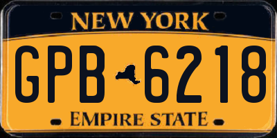 NY license plate GPB6218