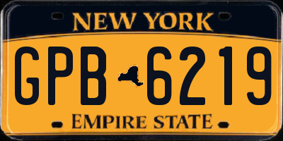 NY license plate GPB6219