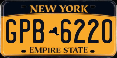 NY license plate GPB6220