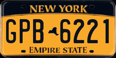 NY license plate GPB6221