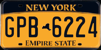 NY license plate GPB6224