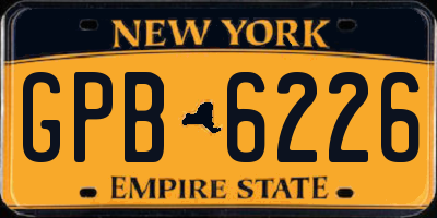 NY license plate GPB6226