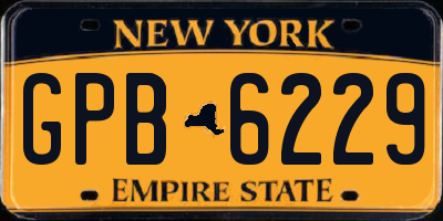 NY license plate GPB6229