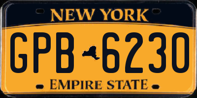 NY license plate GPB6230