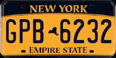 NY license plate GPB6232