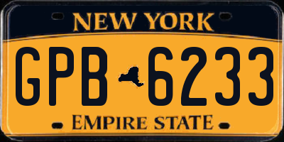 NY license plate GPB6233