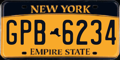 NY license plate GPB6234