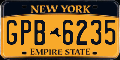 NY license plate GPB6235