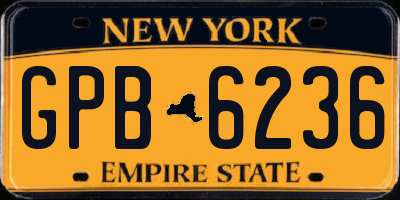 NY license plate GPB6236