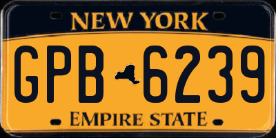NY license plate GPB6239