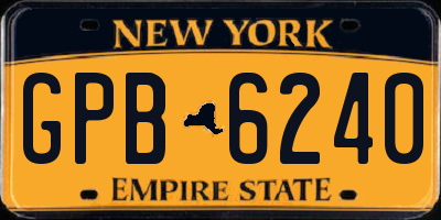 NY license plate GPB6240